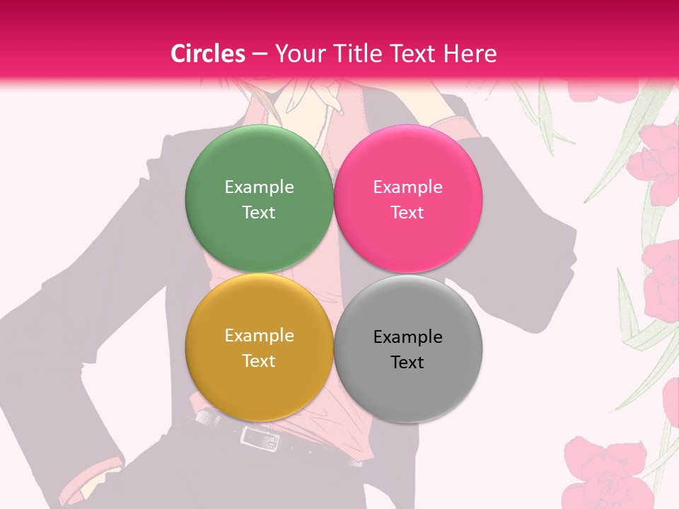 A Woman With Orange Hair And A Pink Shirt Is Standing In Front Of A Pink PowerPoint Template