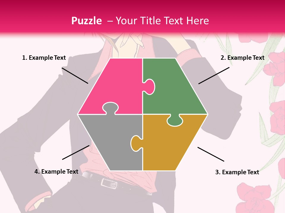 A Woman With Orange Hair And A Pink Shirt Is Standing In Front Of A Pink PowerPoint Template