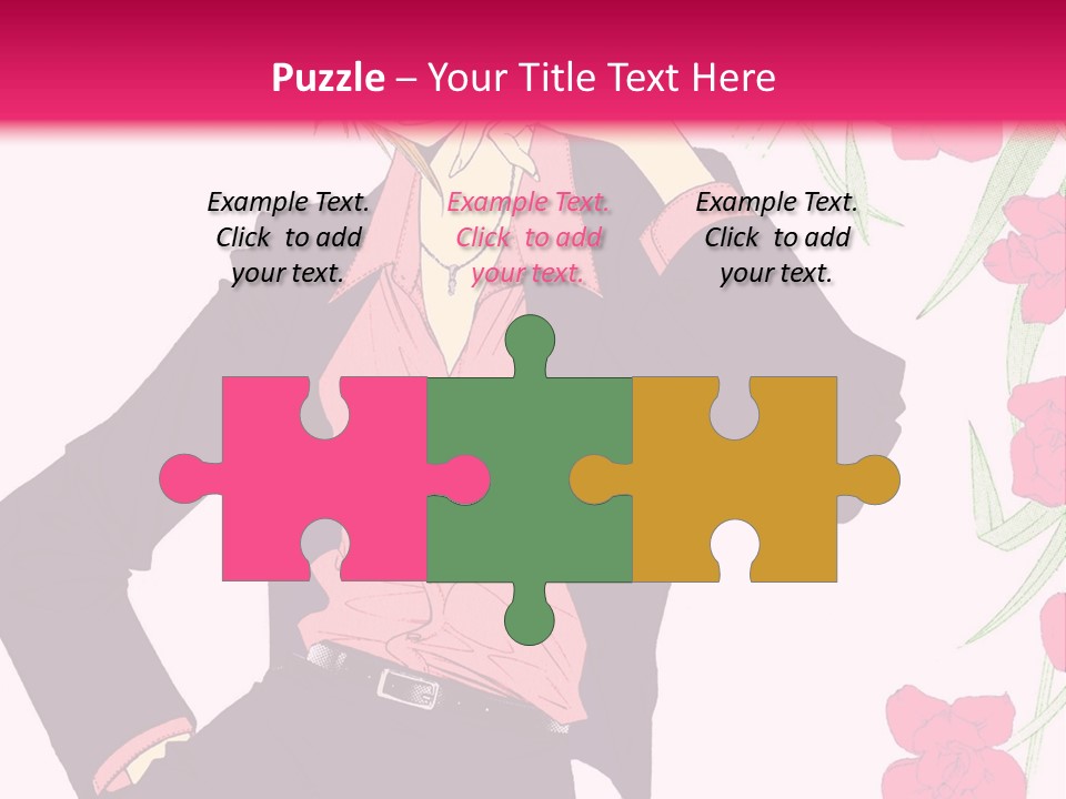 A Woman With Orange Hair And A Pink Shirt Is Standing In Front Of A Pink PowerPoint Template