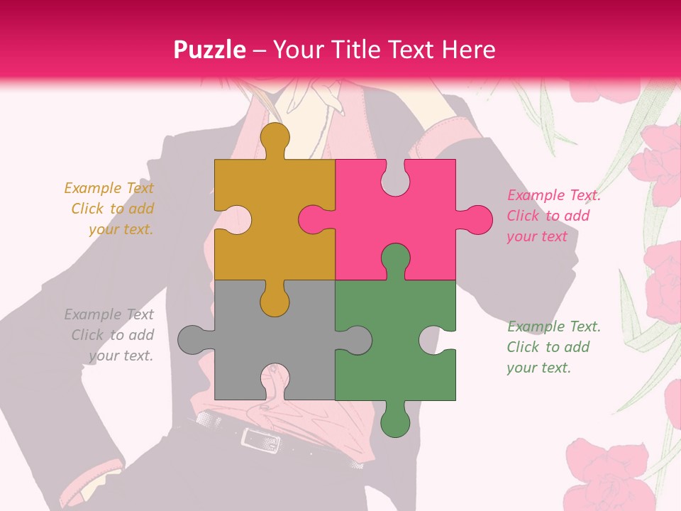 A Woman With Orange Hair And A Pink Shirt Is Standing In Front Of A Pink PowerPoint Template