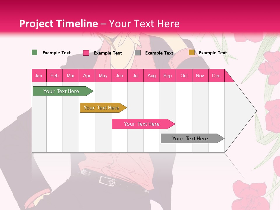 A Woman With Orange Hair And A Pink Shirt Is Standing In Front Of A Pink PowerPoint Template