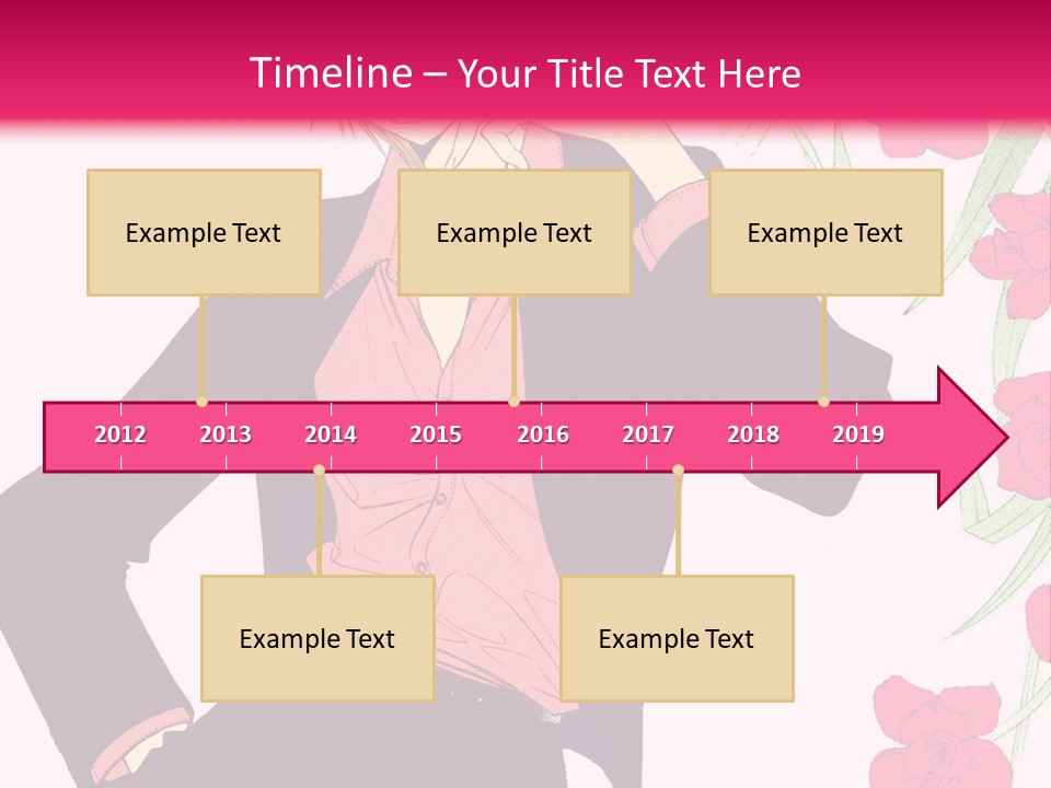 A Woman With Orange Hair And A Pink Shirt Is Standing In Front Of A Pink PowerPoint Template