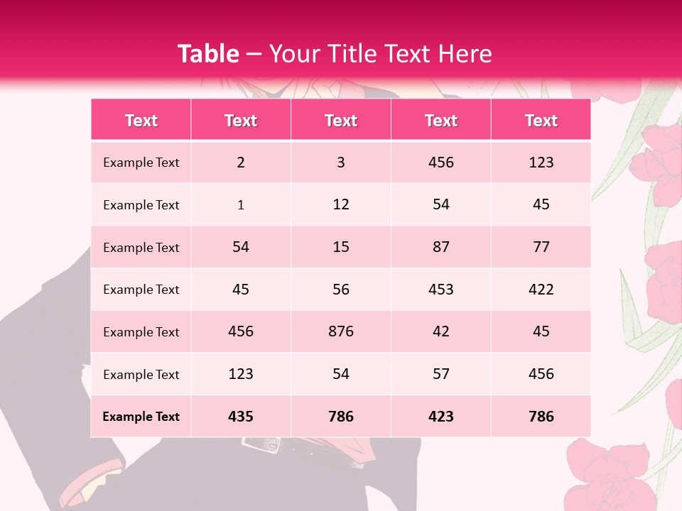 A Woman With Orange Hair And A Pink Shirt Is Standing In Front Of A Pink PowerPoint Template