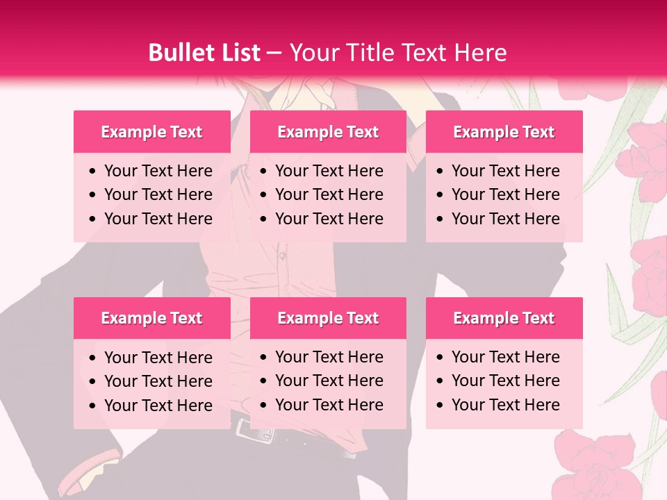 A Woman With Orange Hair And A Pink Shirt Is Standing In Front Of A Pink PowerPoint Template