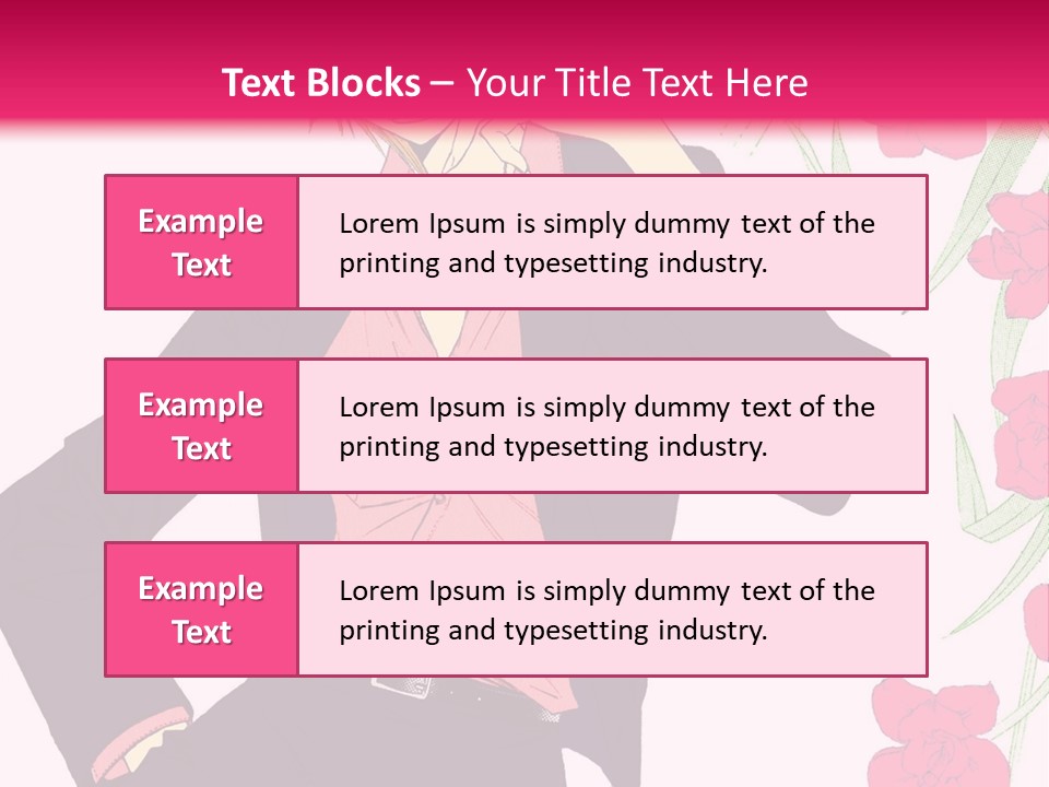 A Woman With Orange Hair And A Pink Shirt Is Standing In Front Of A Pink PowerPoint Template