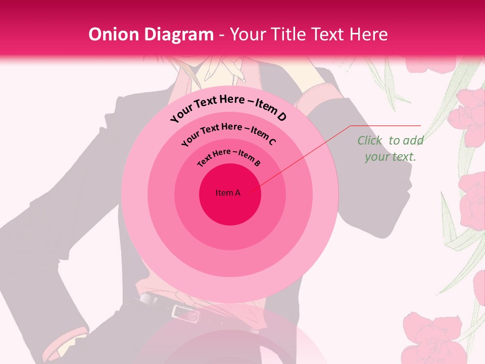 A Woman With Orange Hair And A Pink Shirt Is Standing In Front Of A Pink PowerPoint Template