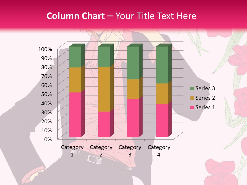 A Woman With Orange Hair And A Pink Shirt Is Standing In Front Of A Pink PowerPoint Template