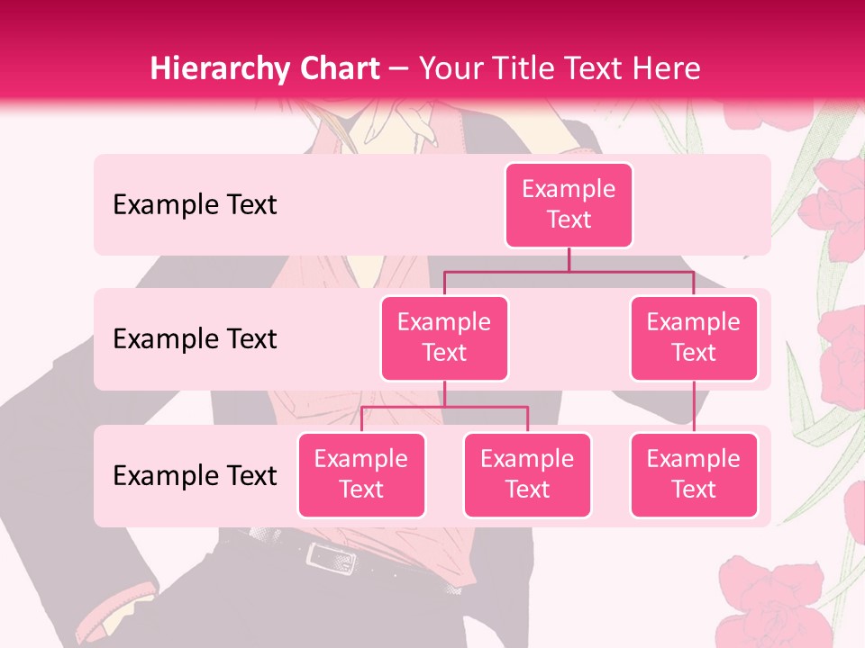 A Woman With Orange Hair And A Pink Shirt Is Standing In Front Of A Pink PowerPoint Template