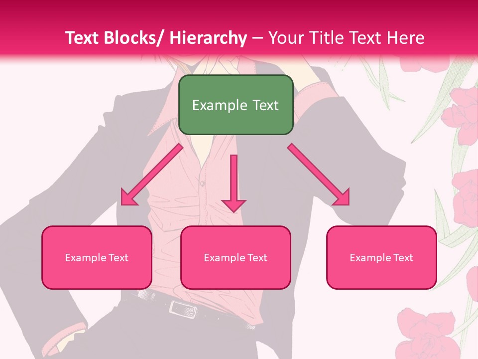 A Woman With Orange Hair And A Pink Shirt Is Standing In Front Of A Pink PowerPoint Template