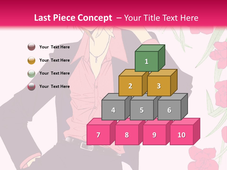 A Woman With Orange Hair And A Pink Shirt Is Standing In Front Of A Pink PowerPoint Template