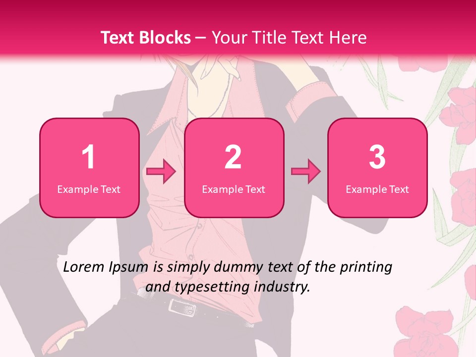 A Woman With Orange Hair And A Pink Shirt Is Standing In Front Of A Pink PowerPoint Template