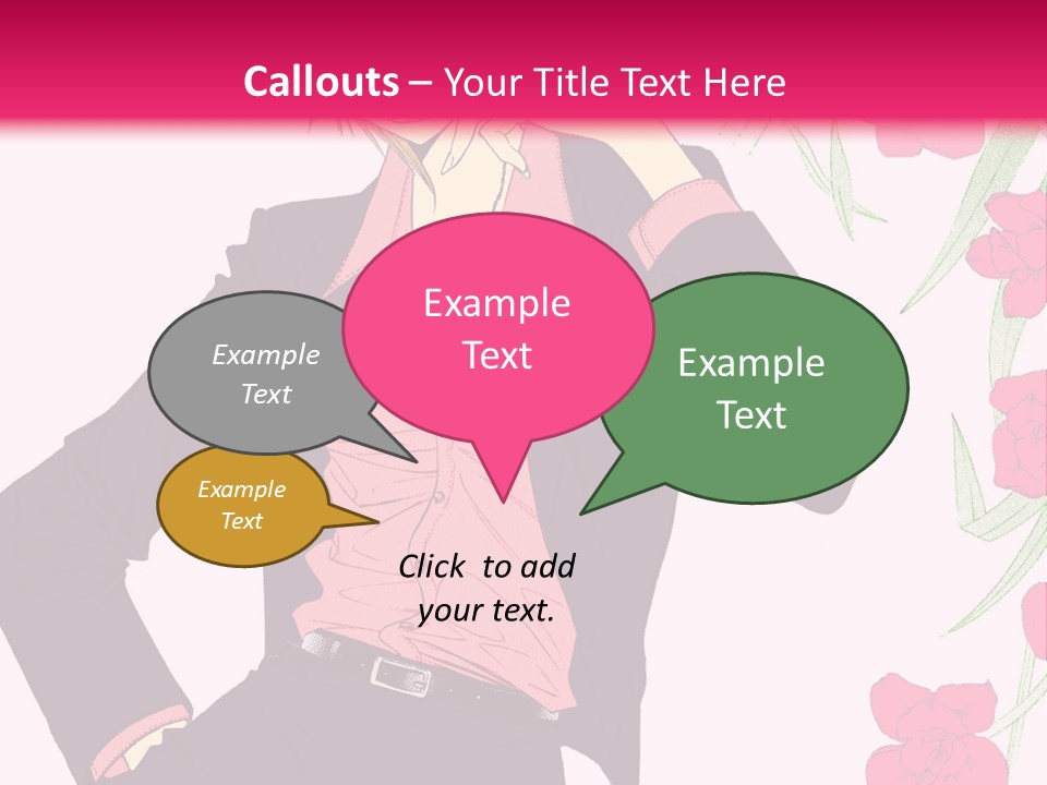 A Woman With Orange Hair And A Pink Shirt Is Standing In Front Of A Pink PowerPoint Template