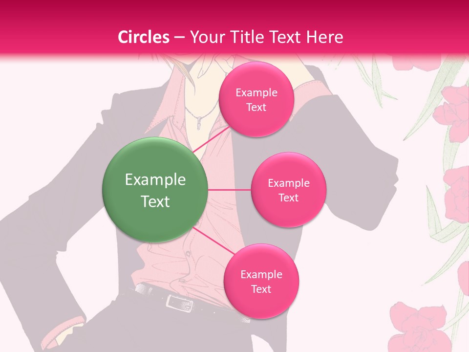 A Woman With Orange Hair And A Pink Shirt Is Standing In Front Of A Pink PowerPoint Template