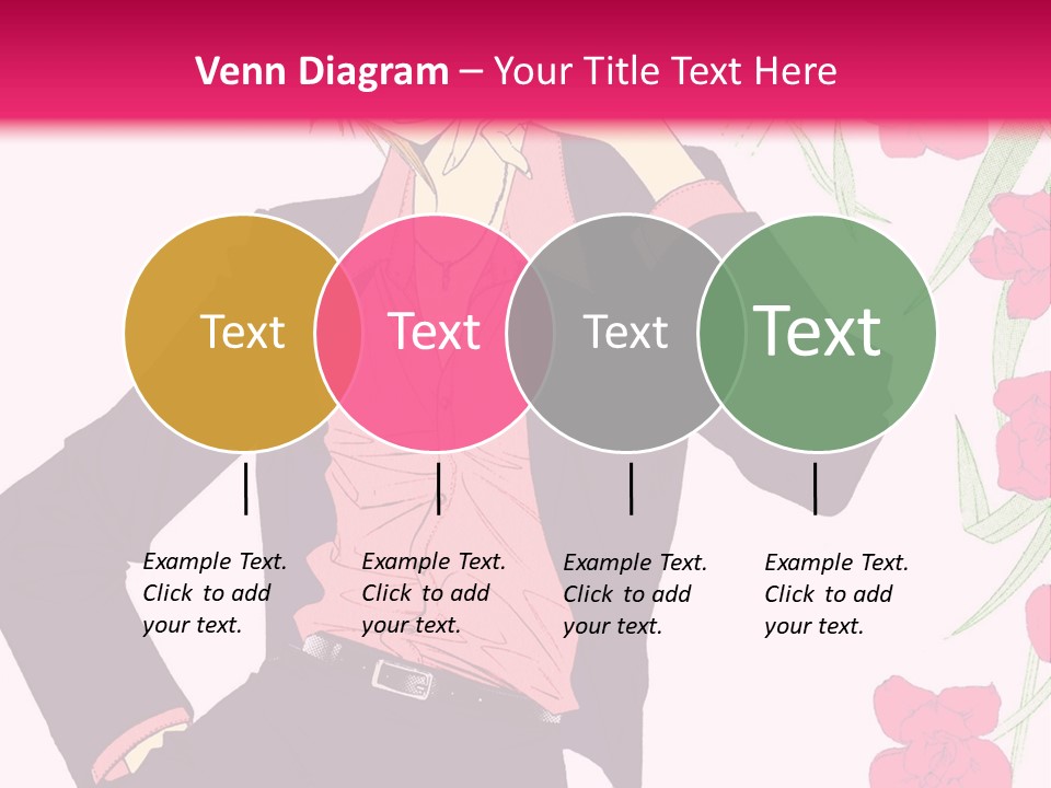 A Woman With Orange Hair And A Pink Shirt Is Standing In Front Of A Pink PowerPoint Template