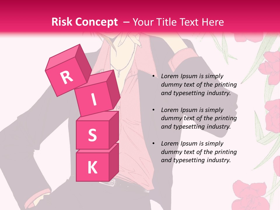 A Woman With Orange Hair And A Pink Shirt Is Standing In Front Of A Pink PowerPoint Template