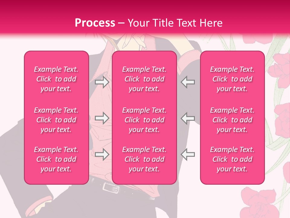 A Woman With Orange Hair And A Pink Shirt Is Standing In Front Of A Pink PowerPoint Template