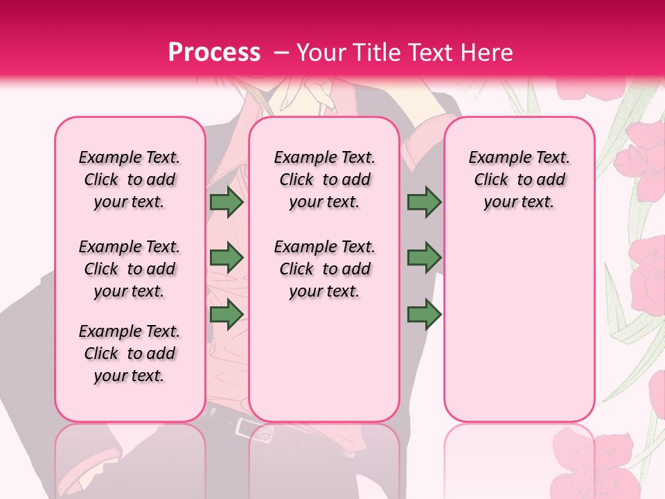 A Woman With Orange Hair And A Pink Shirt Is Standing In Front Of A Pink PowerPoint Template