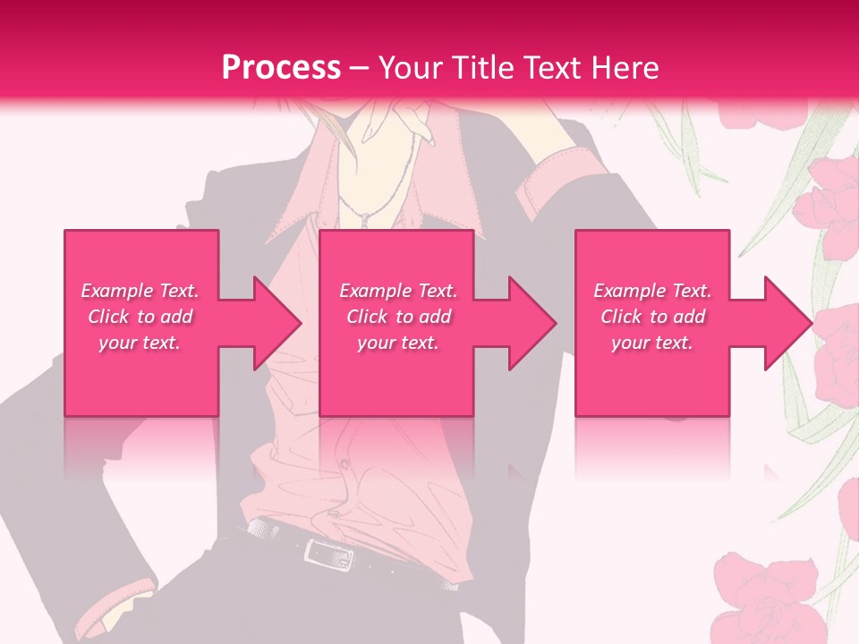 A Woman With Orange Hair And A Pink Shirt Is Standing In Front Of A Pink PowerPoint Template