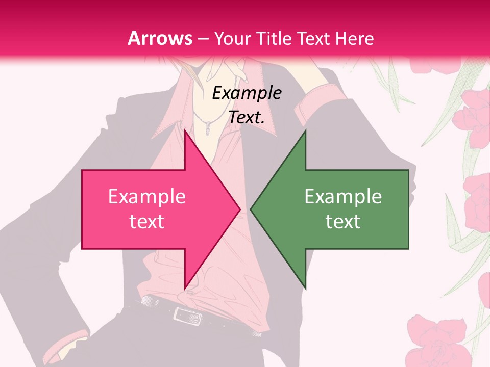 A Woman With Orange Hair And A Pink Shirt Is Standing In Front Of A Pink PowerPoint Template