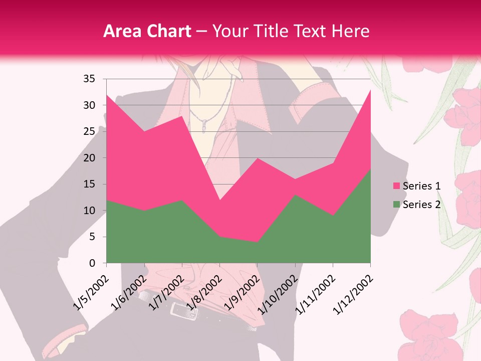 A Woman With Orange Hair And A Pink Shirt Is Standing In Front Of A Pink PowerPoint Template