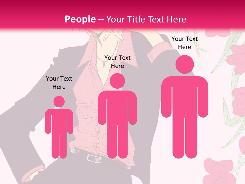 A Woman With Orange Hair And A Pink Shirt Is Standing In Front Of A Pink PowerPoint Template