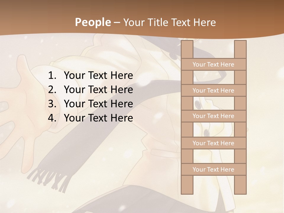 A Woman In A White Shirt And Black Skirt Is Standing In The Snow PowerPoint Template