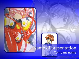 A Anime Character With A Blue Background PowerPoint Template