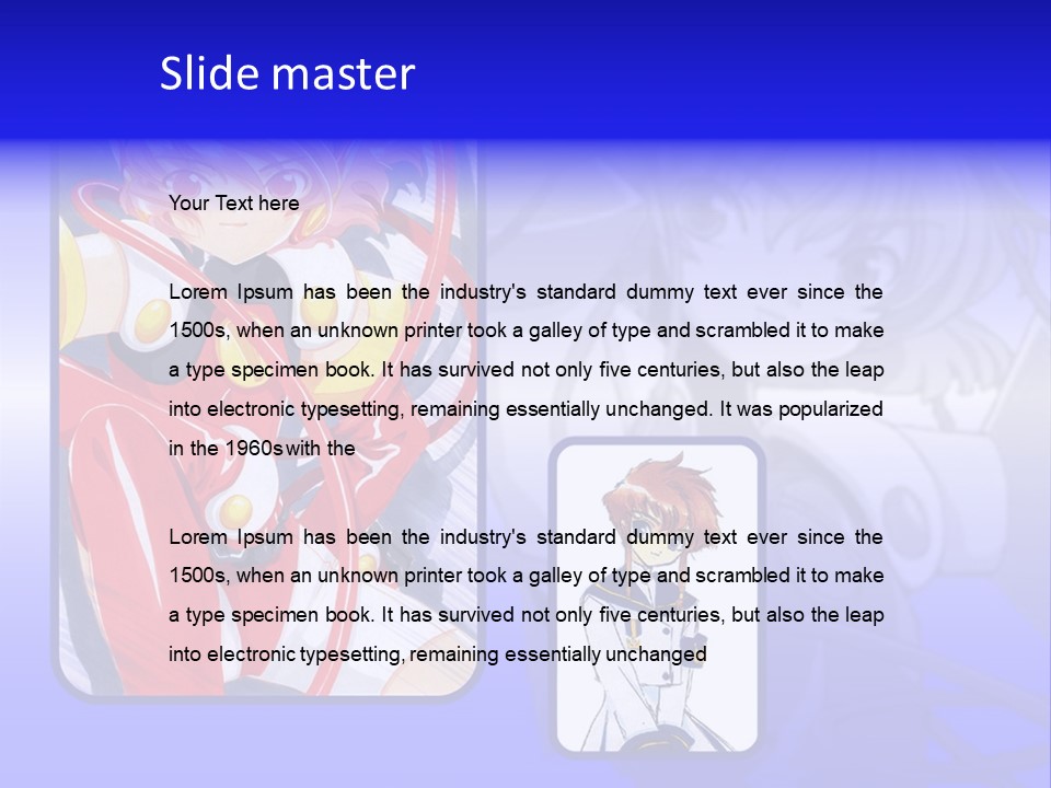 A Anime Character With A Blue Background PowerPoint Template