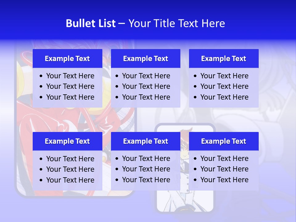 A Anime Character With A Blue Background PowerPoint Template