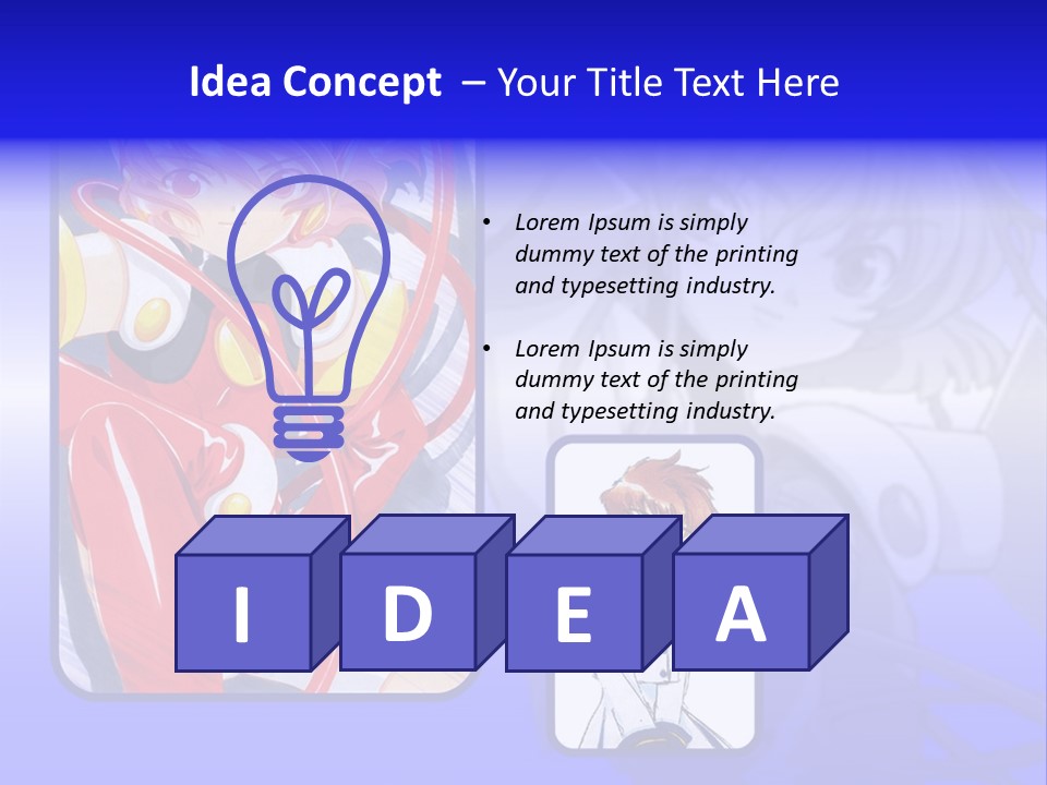 A Anime Character With A Blue Background PowerPoint Template
