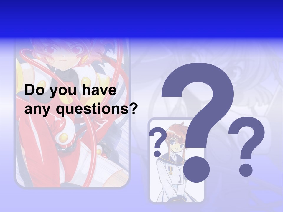 A Anime Character With A Blue Background PowerPoint Template