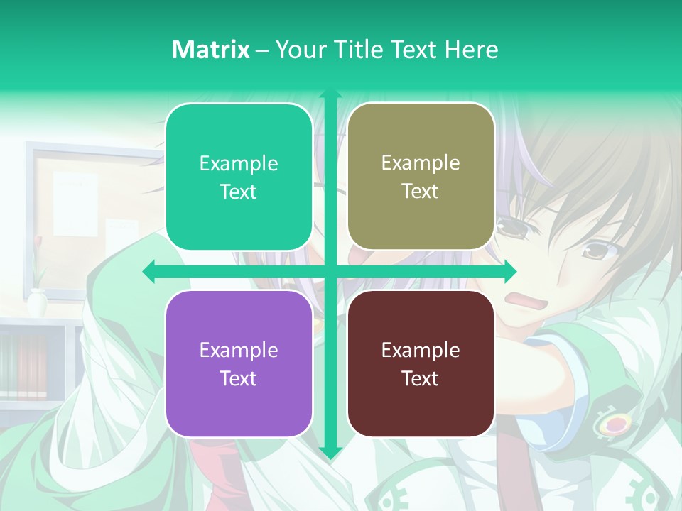 A Couple Of Anime Characters Hugging Each Other PowerPoint Template