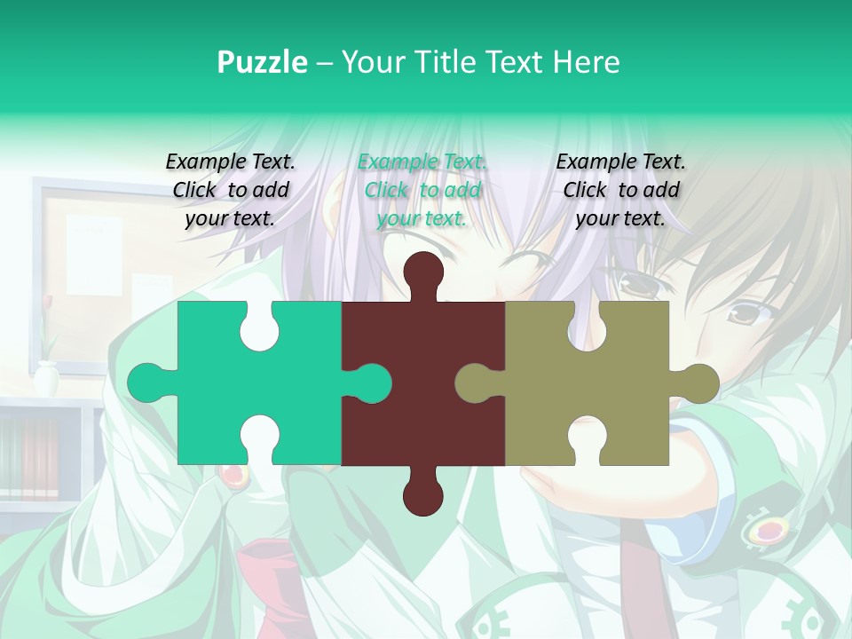 A Couple Of Anime Characters Hugging Each Other PowerPoint Template