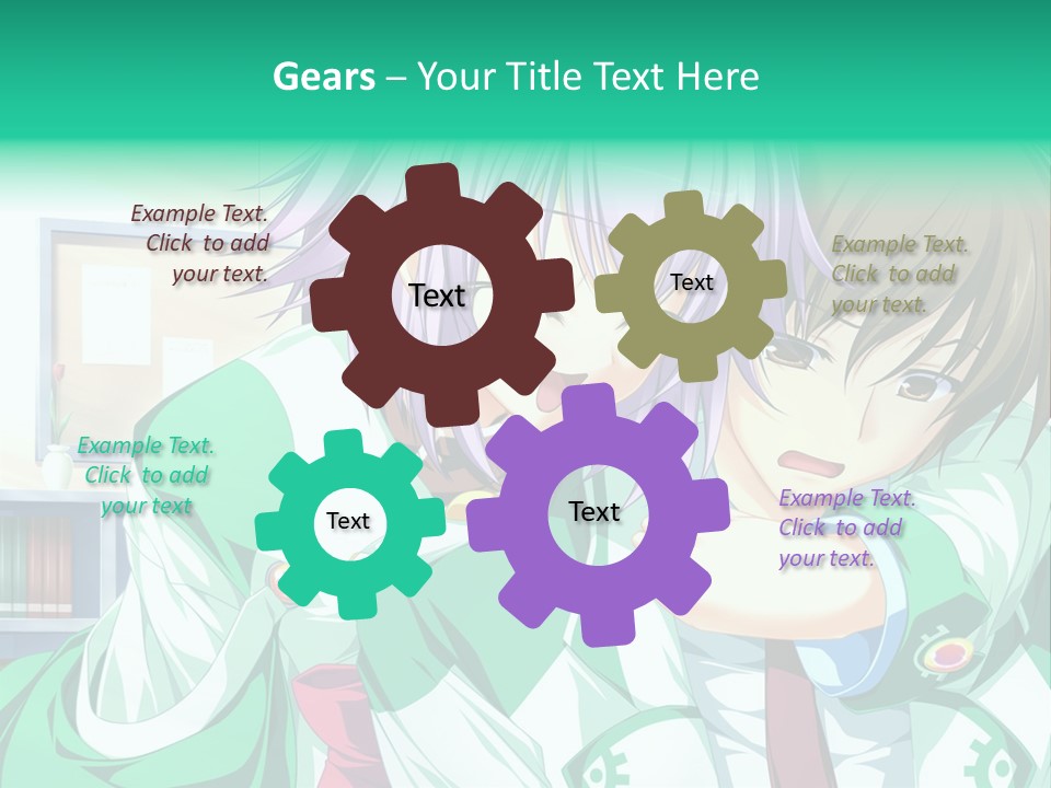 A Couple Of Anime Characters Hugging Each Other PowerPoint Template