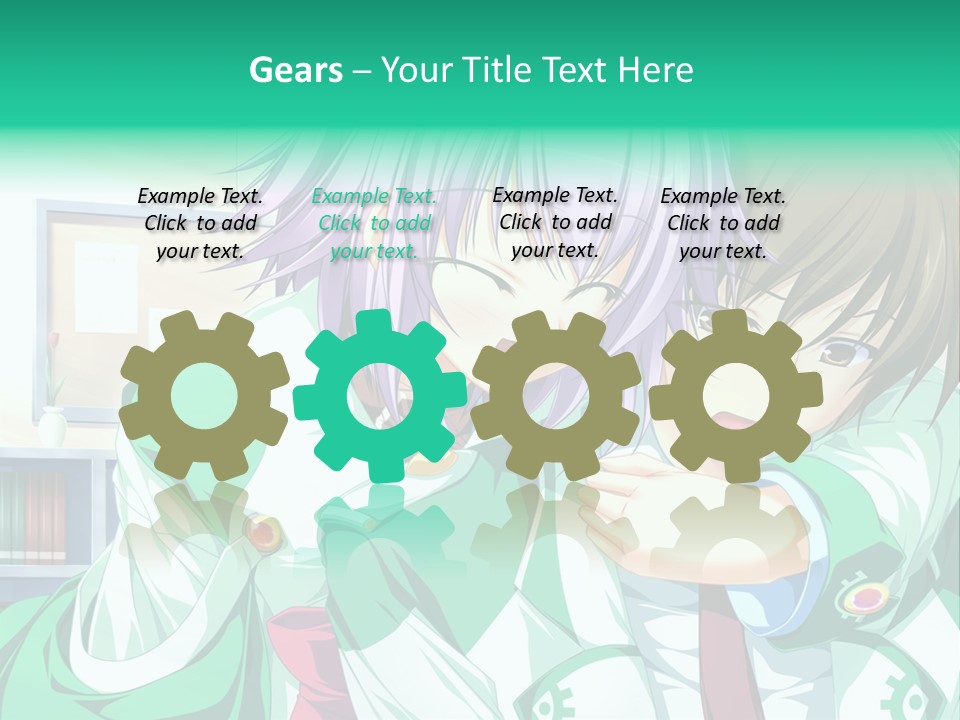 A Couple Of Anime Characters Hugging Each Other PowerPoint Template