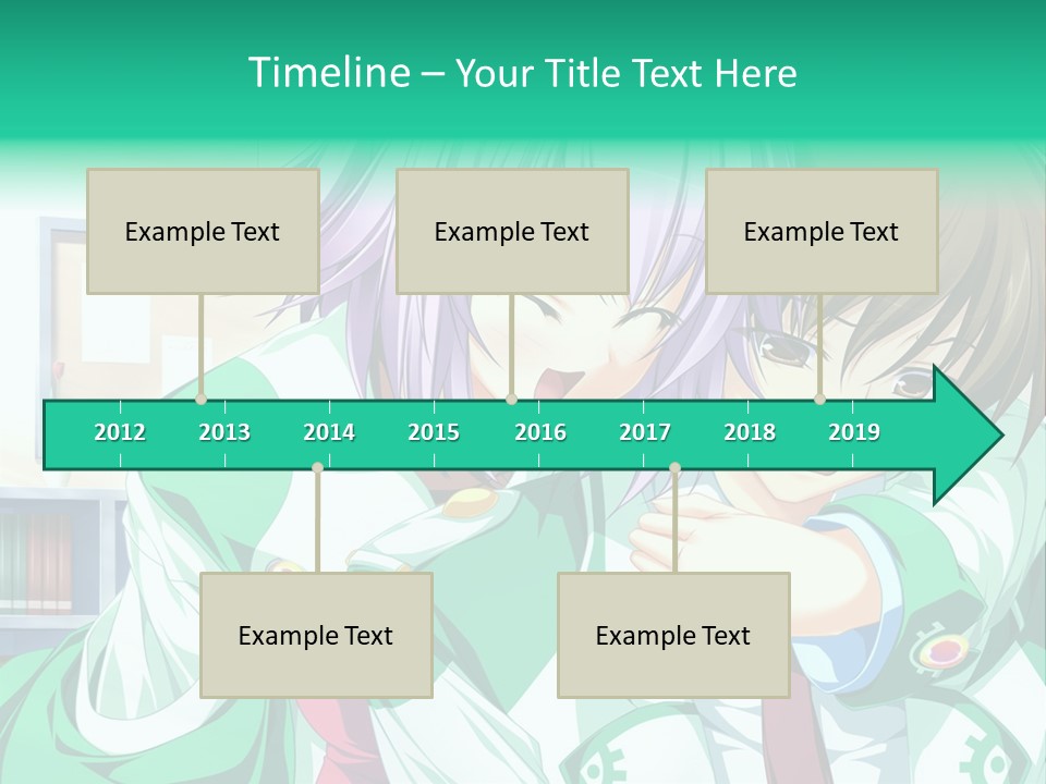 A Couple Of Anime Characters Hugging Each Other PowerPoint Template