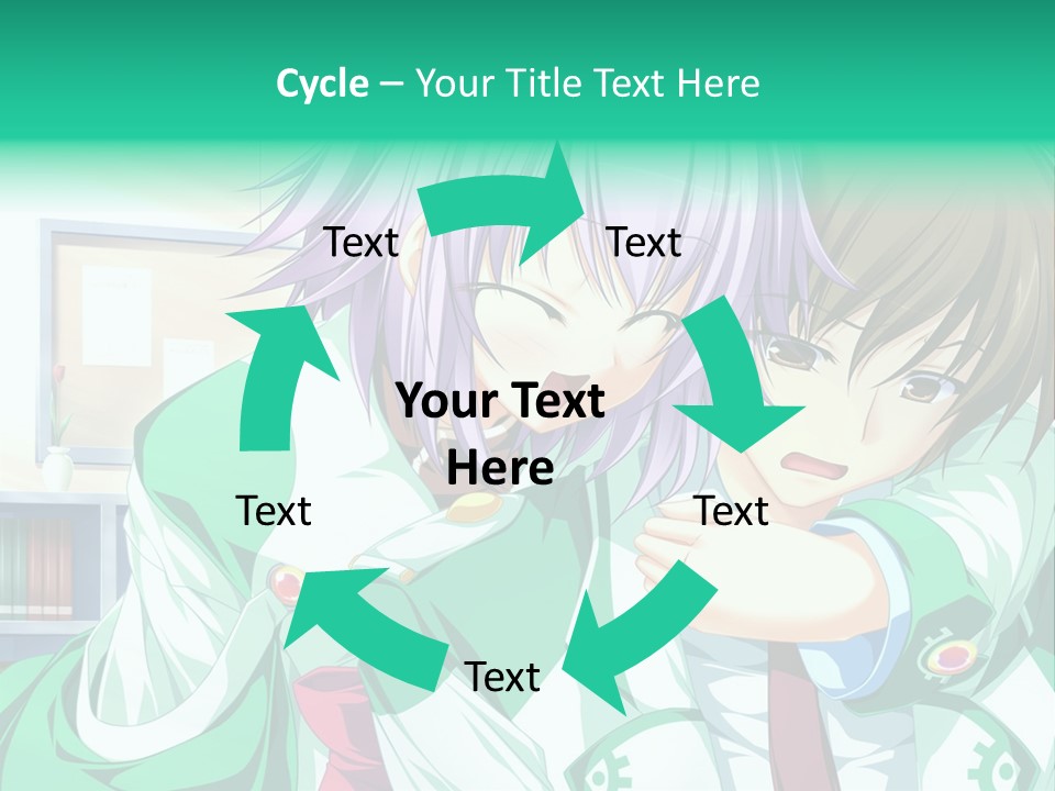 A Couple Of Anime Characters Hugging Each Other PowerPoint Template