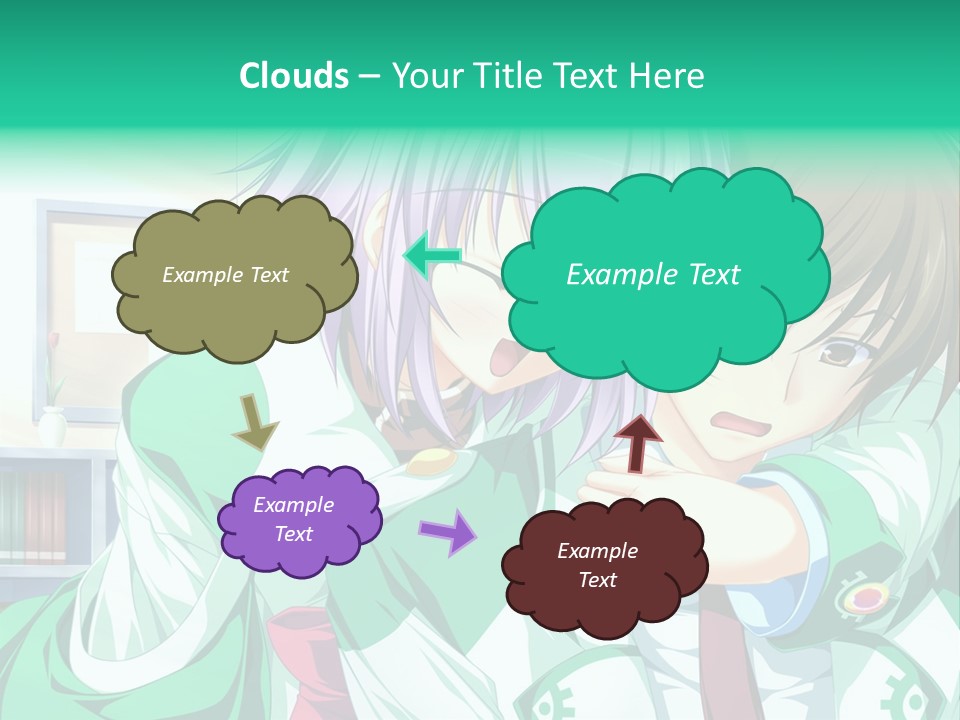 A Couple Of Anime Characters Hugging Each Other PowerPoint Template