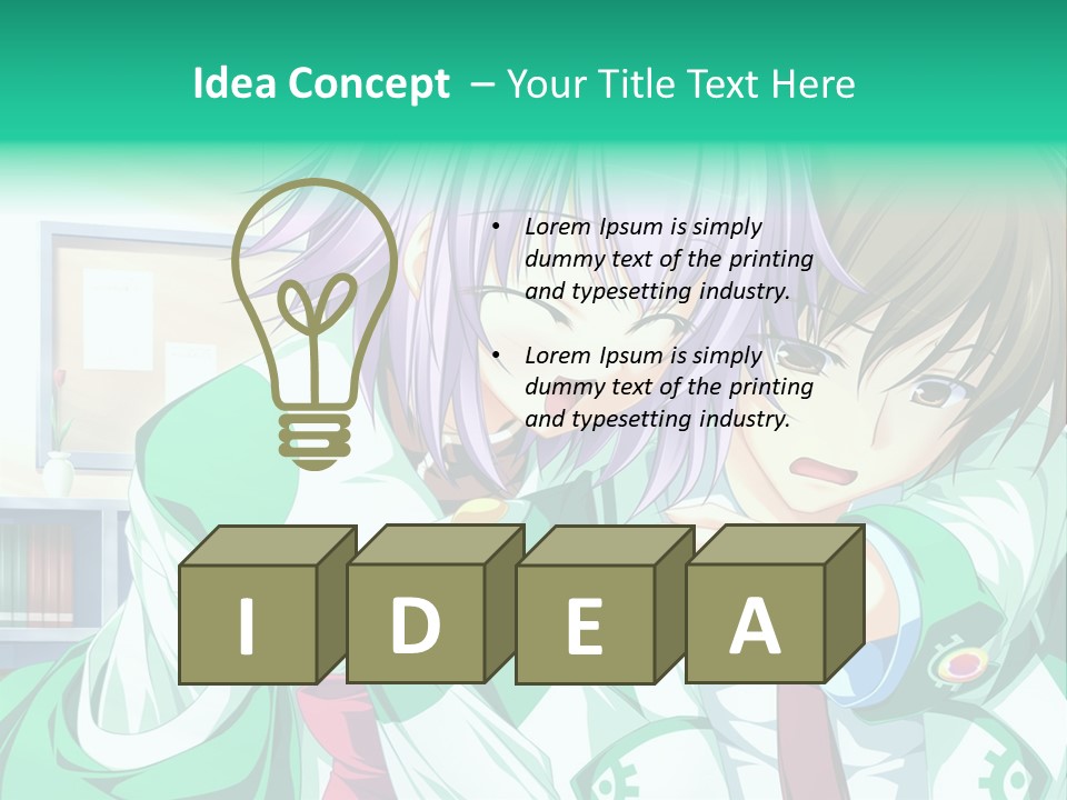 A Couple Of Anime Characters Hugging Each Other PowerPoint Template