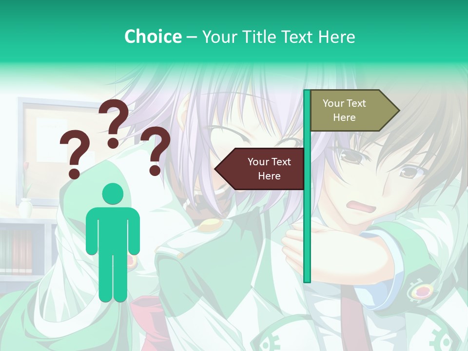 A Couple Of Anime Characters Hugging Each Other PowerPoint Template