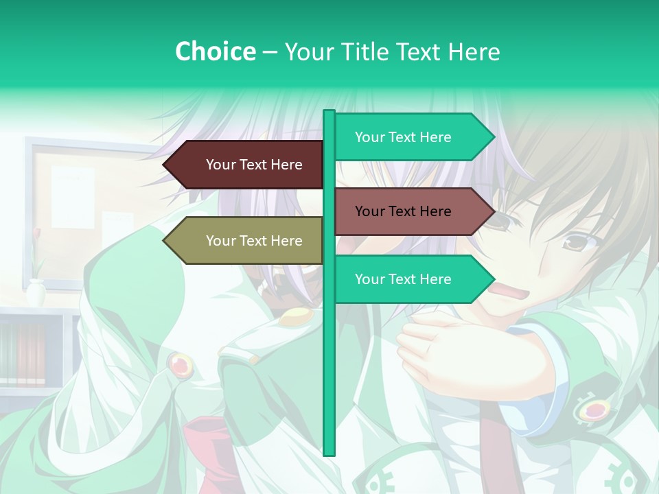 A Couple Of Anime Characters Hugging Each Other PowerPoint Template