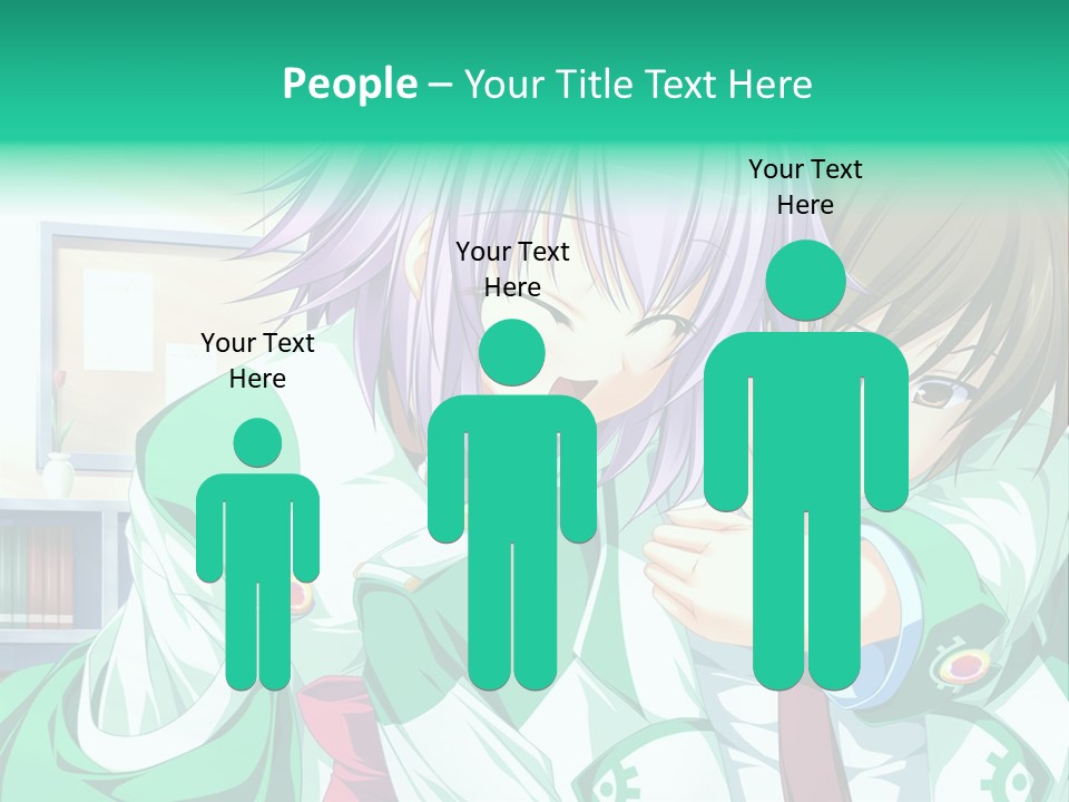 A Couple Of Anime Characters Hugging Each Other PowerPoint Template