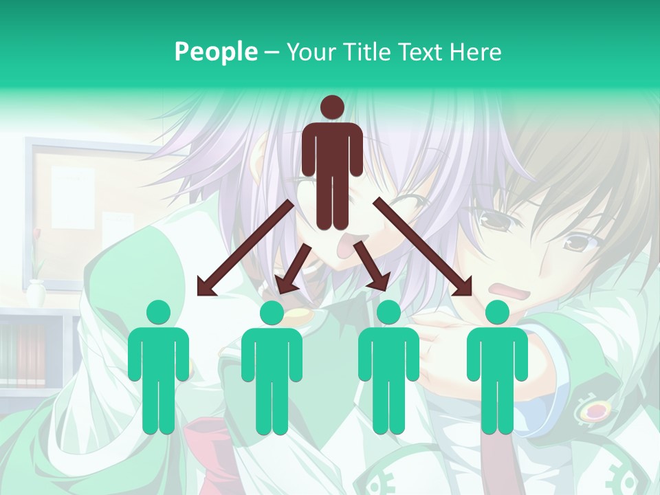 A Couple Of Anime Characters Hugging Each Other PowerPoint Template