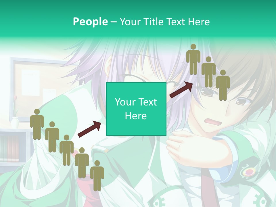 A Couple Of Anime Characters Hugging Each Other PowerPoint Template