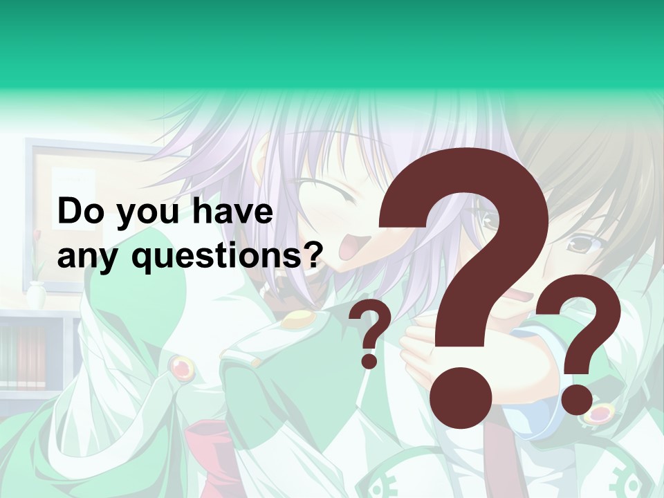 A Couple Of Anime Characters Hugging Each Other PowerPoint Template