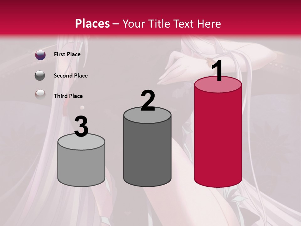 A Woman With White Hair Sitting On A Couch PowerPoint Template