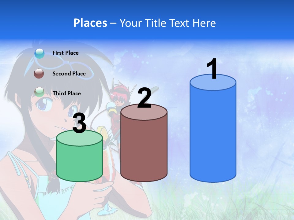 A Anime Character With A Drink In His Hand PowerPoint Template