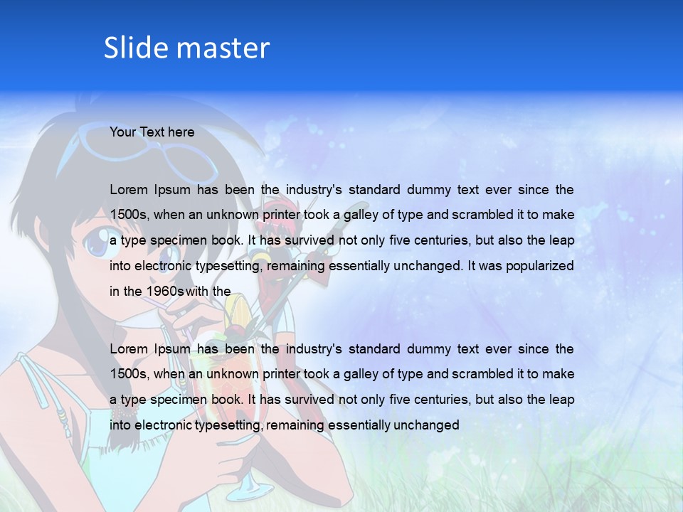 A Anime Character With A Drink In His Hand PowerPoint Template