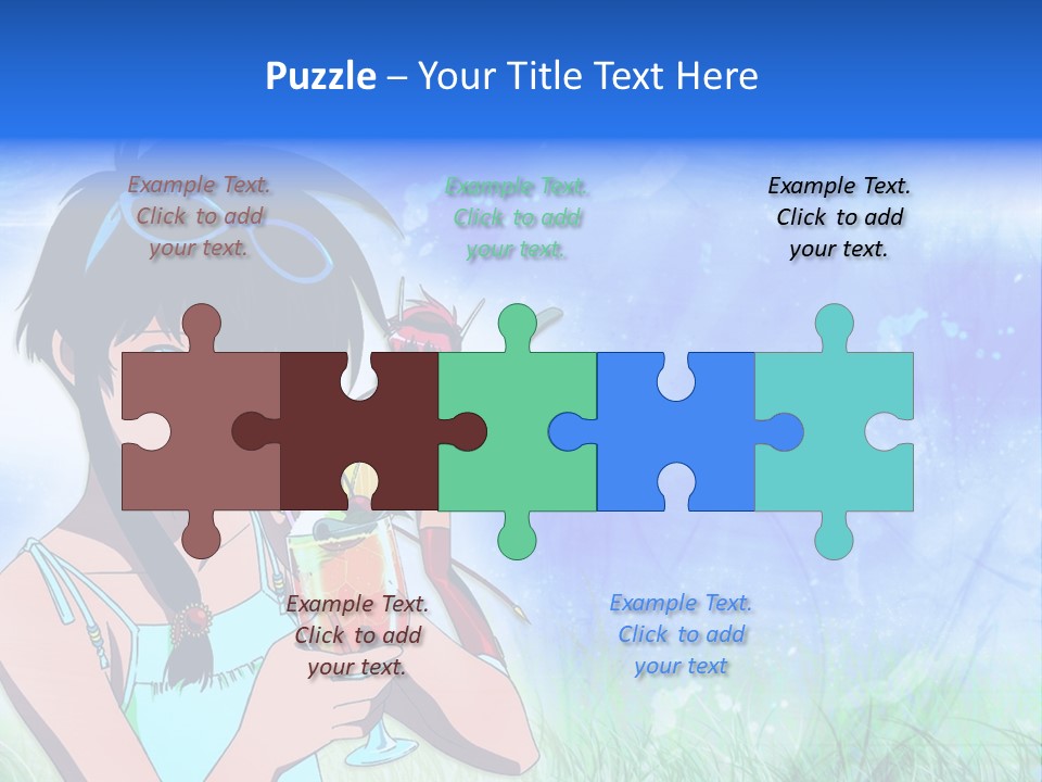 A Anime Character With A Drink In His Hand PowerPoint Template