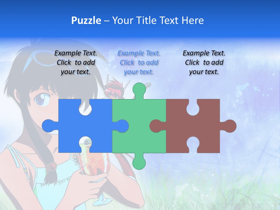 A Anime Character With A Drink In His Hand PowerPoint Template